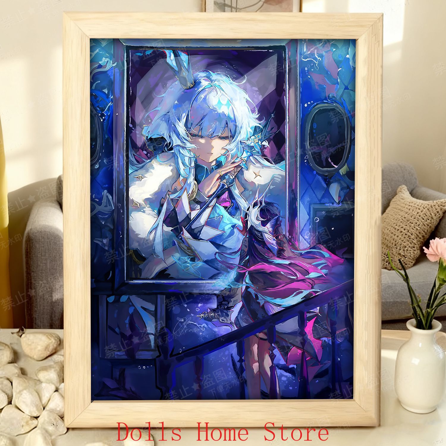 Picture Frame - ゲーム Honkai: スターレール セリドラ・ハイシレンズ装飾アート絵画木製フォトフレームフィギュアコレクション写真デスクトップ装飾ギフト