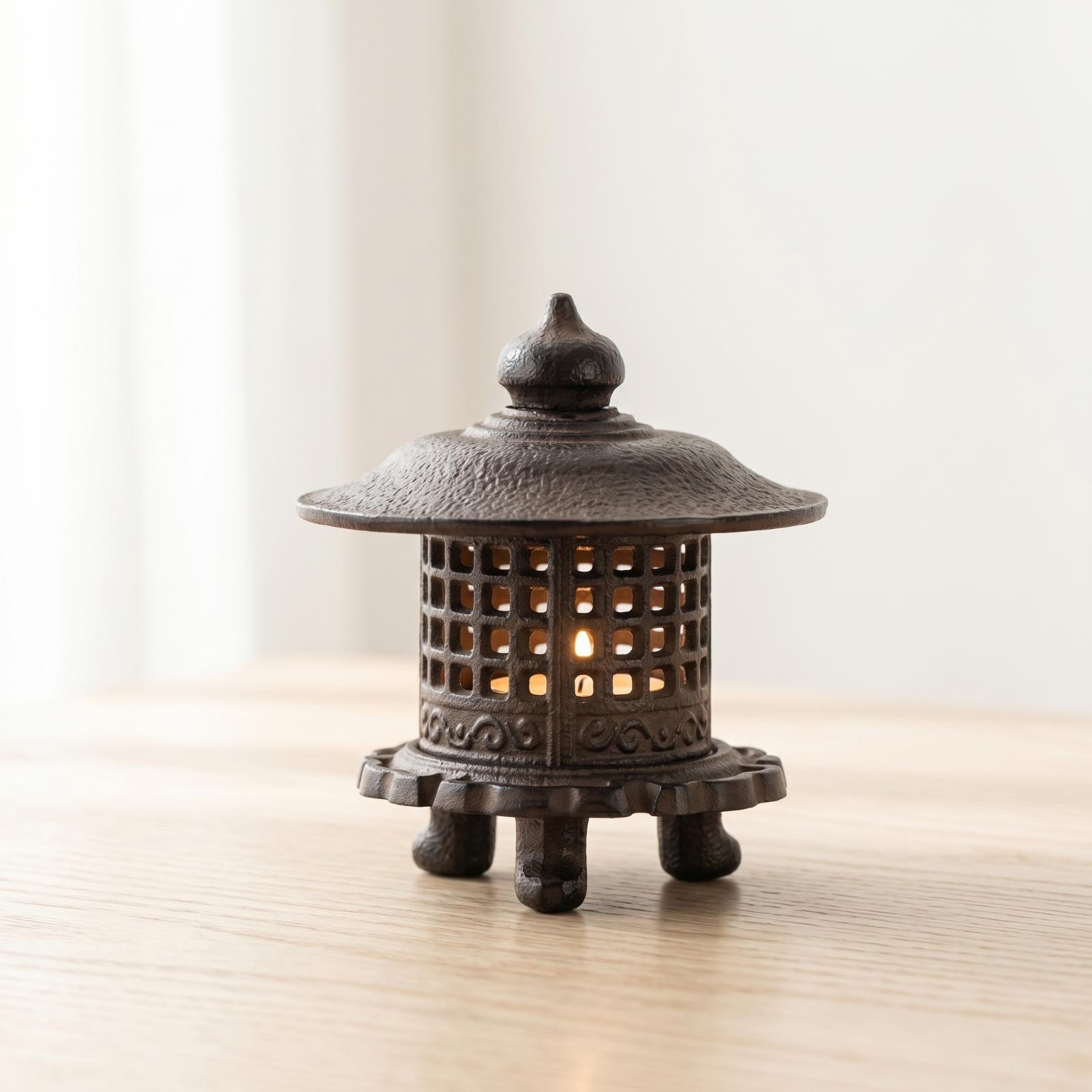Candle Holder Decor - 鋳鉄製ランタン卓上キャンドルホルダー ヴィンテージ装飾ランタン 読書コーナー用ホームデコレーション