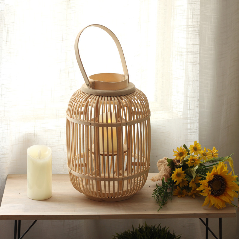 手作りの竹製風灯、床置きキャンドルスタンド、茶室やホテル、サ - Candle Holder Decor のレビューと価格