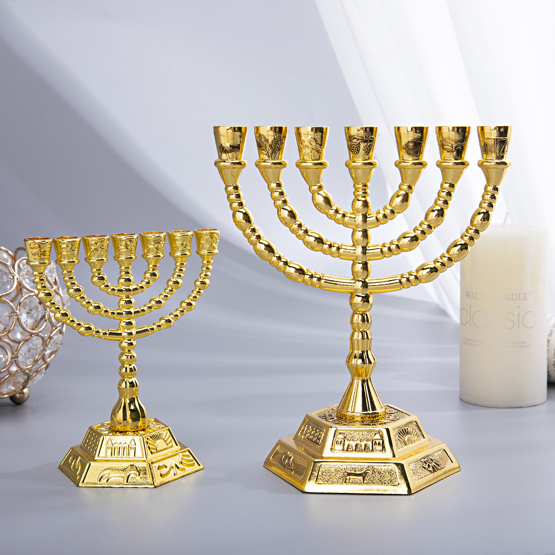 7枝のメノラ、ユダヤ教の家の装飾、キャンドルホルダーの飾り - Candle Holder Decor のレビューと価格