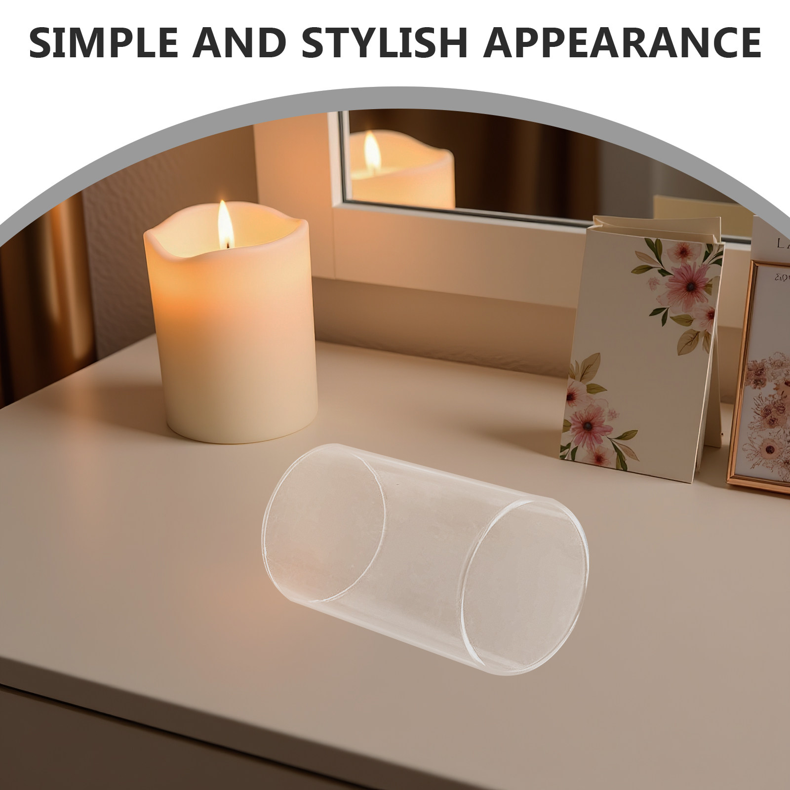 ガラス製キャンドルホルダー、透明な円筒形のシェード、キャンド - Candle Holder Decor のレビューと価格