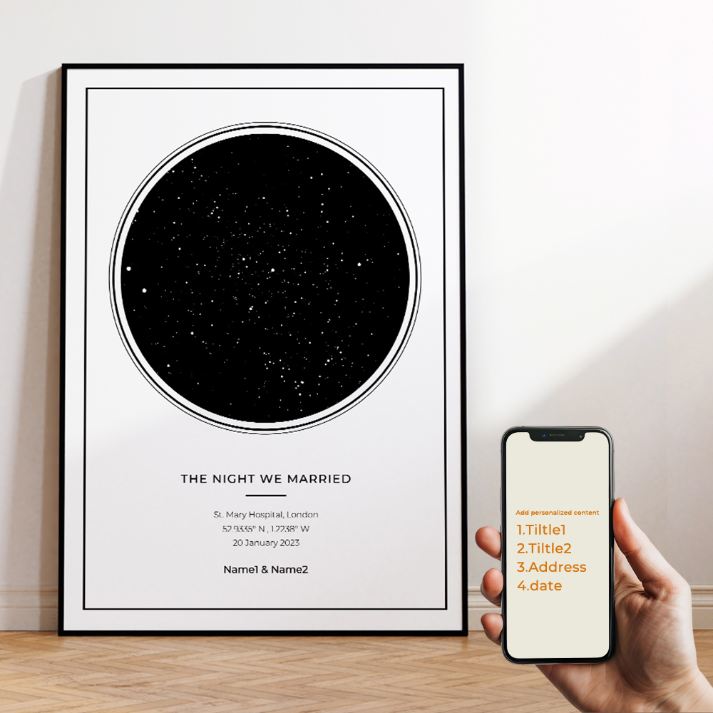 現代風カスタムパーソナライズ夜空星図ウォールアートキャンバス - Interior Design Living Room のレビューと価格