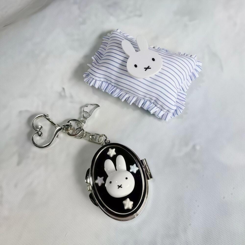 かわいいミッフィーメイクアップミラー創造性Y2kメタルフリッ - Decorative Mirror のレビューと価格
