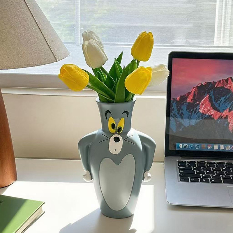 漫画トムとジェリーの新しい花瓶飾り、ギフトルームデコレーショ - Vase Decor のレビューと価格