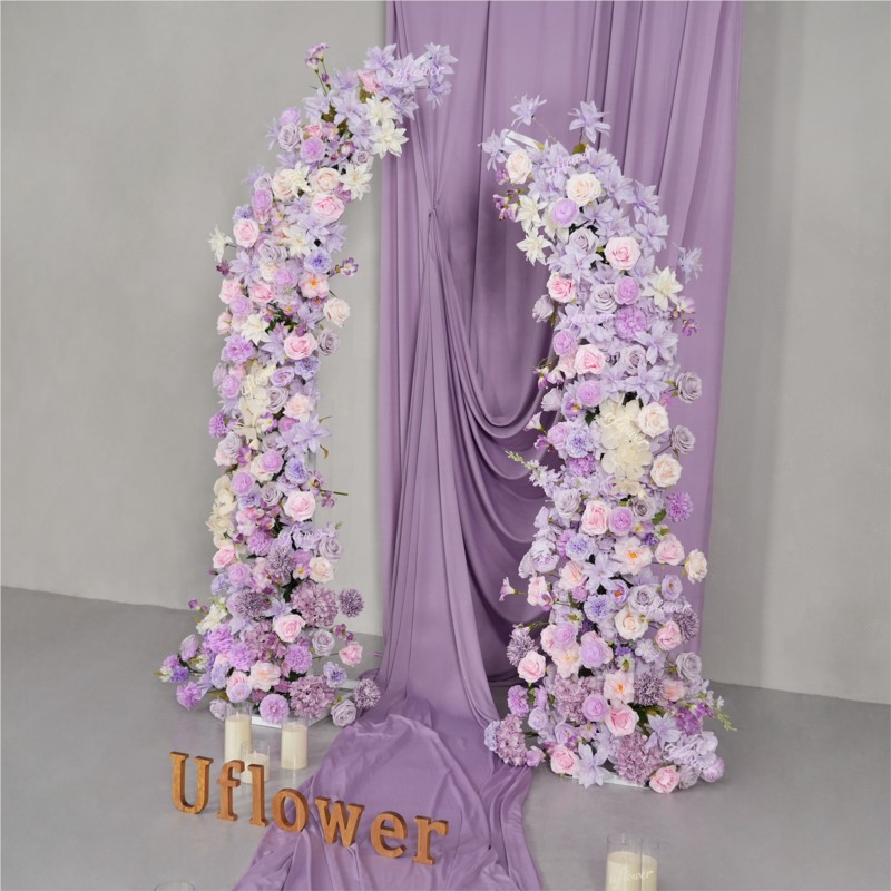 5D Uフラワー パープルピンクのユリ造花 ウェディングイベ - Table Runner のレビューと価格